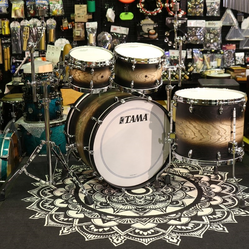 TAMA STAR Walnut 4pc Drum Kit [22BD，16FT，12&10TT] -Satin Black Japanese Sen Burst- コンビネーションスタンド付属 【店頭展示特価品】 画像2