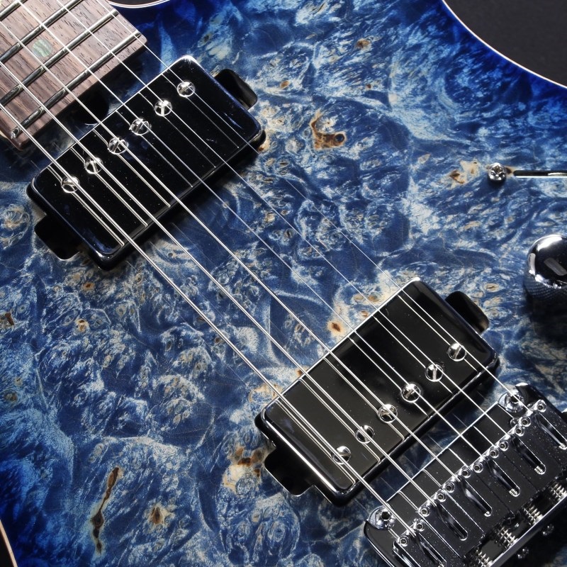 T's Guitars DST-DX22 Waterfall Burl Maple Top (Trans Blue Denim 