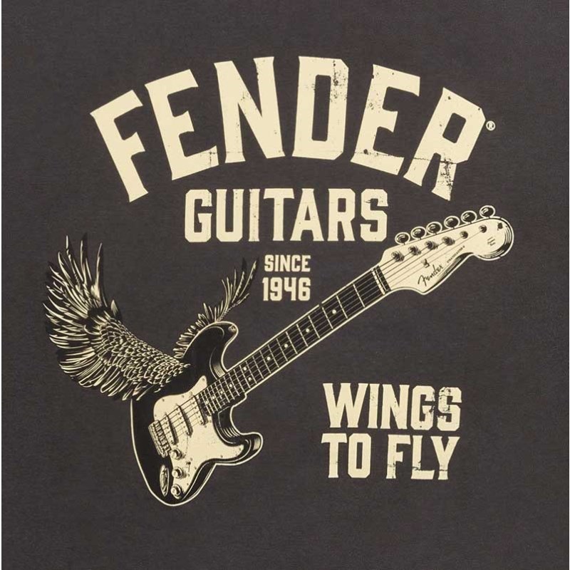 Fender USA FENDER(R) WINGS TO FLY T-SHIRT VINTAGE BLACK (XL size)(#9192828606) 画像2