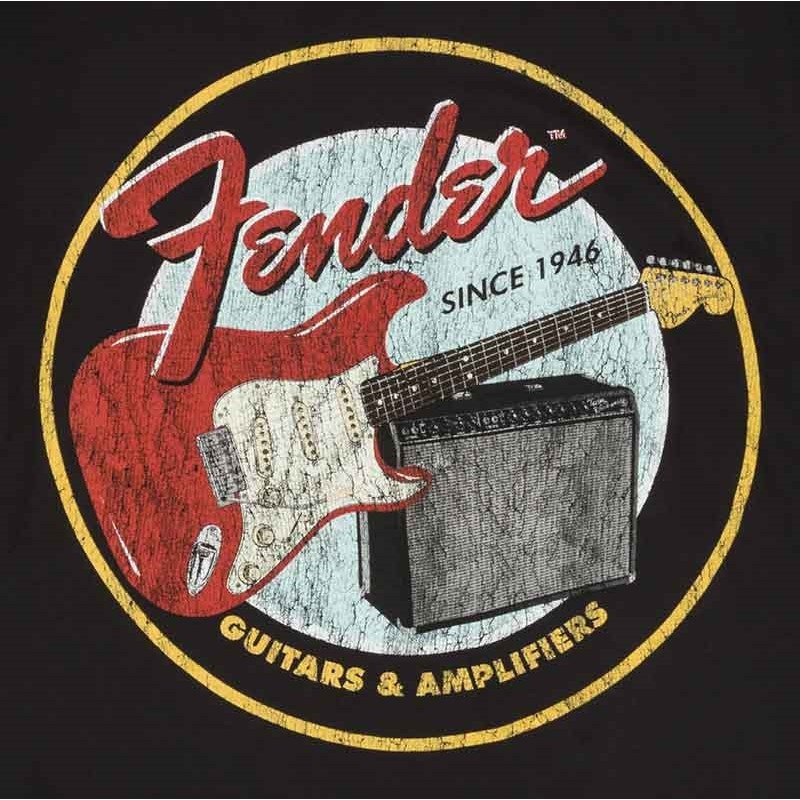 Fender USA FENDER(R) 1946 GUITARS & AMPLIFIERS T-SHIRT VINTAGE BLACK (XL size)(#9193122606) 画像1