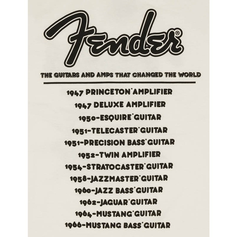 Fender USA FENDER(R) WORLD TOUR T-SHIRT VINTAGE WHITE (XL size)(#9192822606) 画像2