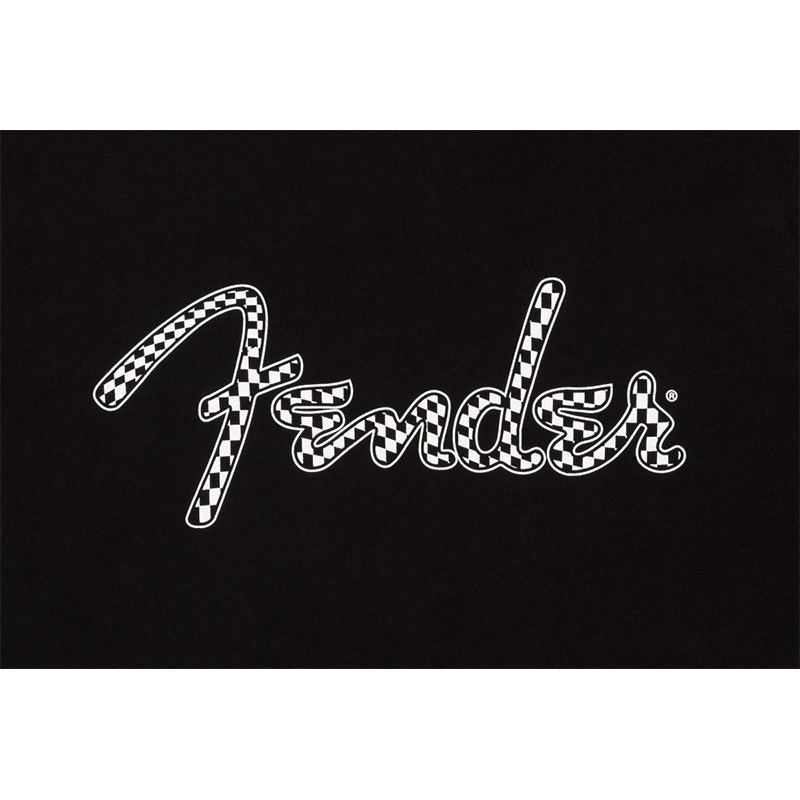 Fender USA FENDER(R) SPAGHETTI WAVY CHECKER LOGO TEE BLACK (L size)(#9192411506) 画像1