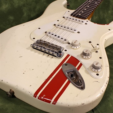 John Cruz Custom Guitars 【USED】Premier Fifty Crossville ST Rivera White w/Minx's Red Stripe 画像3