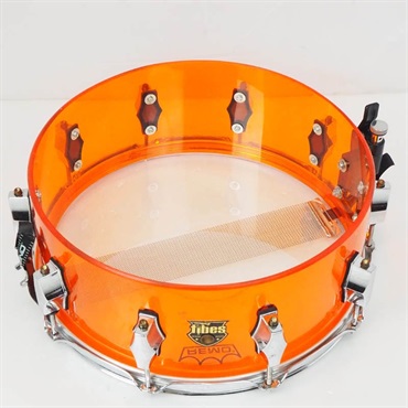 fibes 【USED】 Crystalite Amber 14×5.5 Acrylic Snare Drum　[Made In U.S.A] 画像9