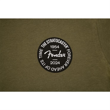 Fender USA STRATOCASTER(TM) 70TH ANNIVERSARY BADGE TEE OLIVE (Large size)(#9101293597) 画像1