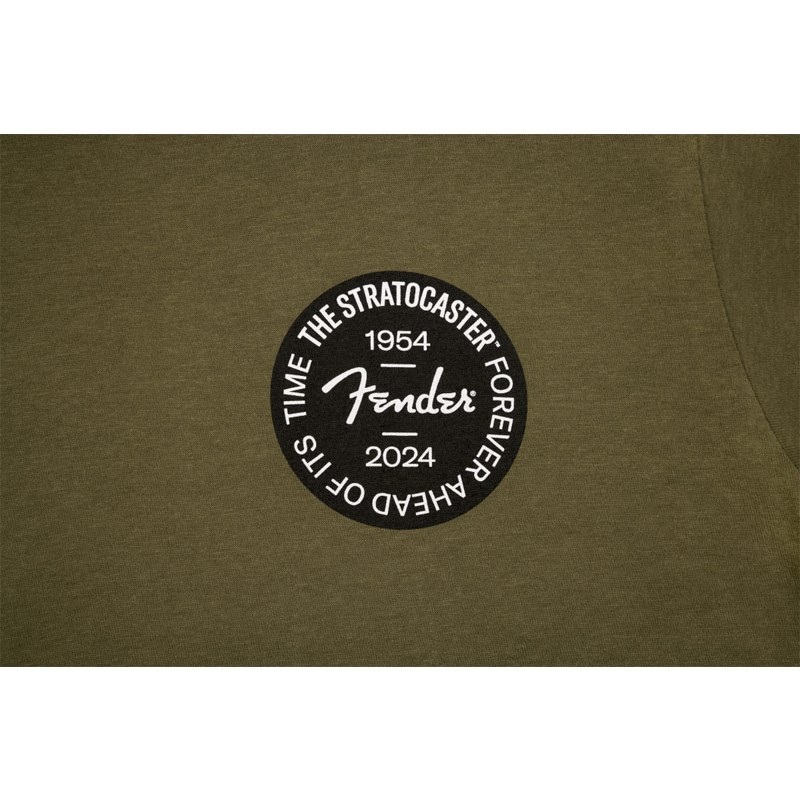 Fender USA STRATOCASTER(TM) 70TH ANNIVERSARY BADGE TEE OLIVE (Medium size)(#9101293497) 画像1