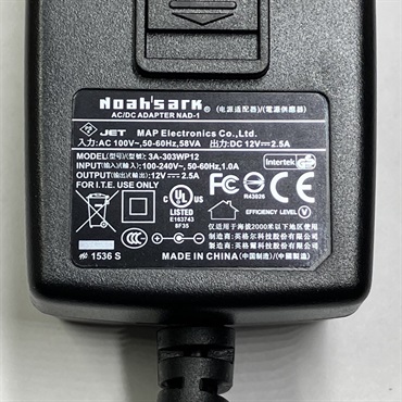 Noah’sark NAD-1 ADAPTER 【DC12V 2.5A Negative Center Pin】 画像2