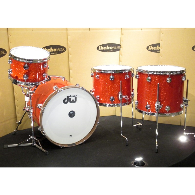 dw 【USED】Jazz Series Mahogany/Gum 4pc Drum Set - Super Tangerine Glass 画像1