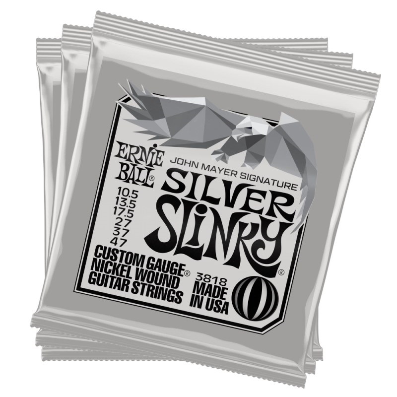 ERNIE BALL John Mayer Silver Slinky Signature Electric Guitar Strings 3Pack 10.5-47  [#3818] 画像3