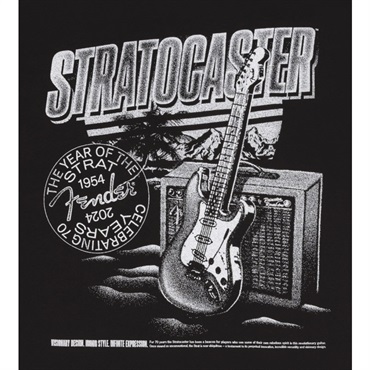 Fender Fender Stratocaster 70th Anniversary Tee Black (M size) [9101292497] 画像1