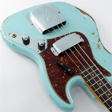 Fender Custom Shop 2024 Custom Collection Time Machine 1961 Jazz Bass Heavy Relic (Super Faded/Aged Daphne Blue/Matching Head) 画像7