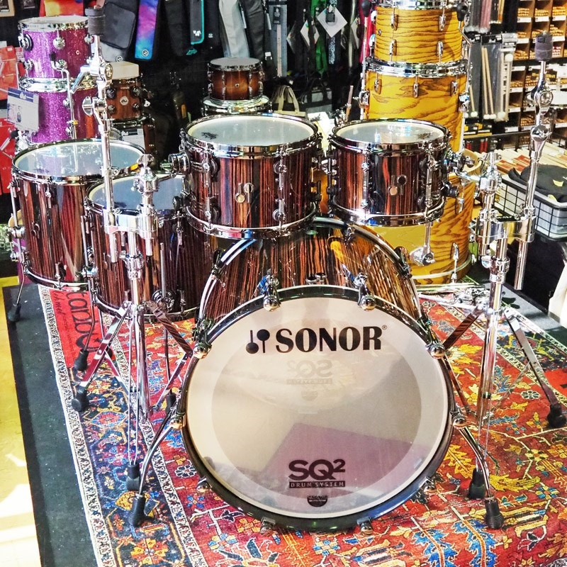 SONOR SQ2 System Beech Heavy 5pc Drum Kit -Ebony High Gloss- [BD22，TT10，TT12，FT14，FT16] 画像1