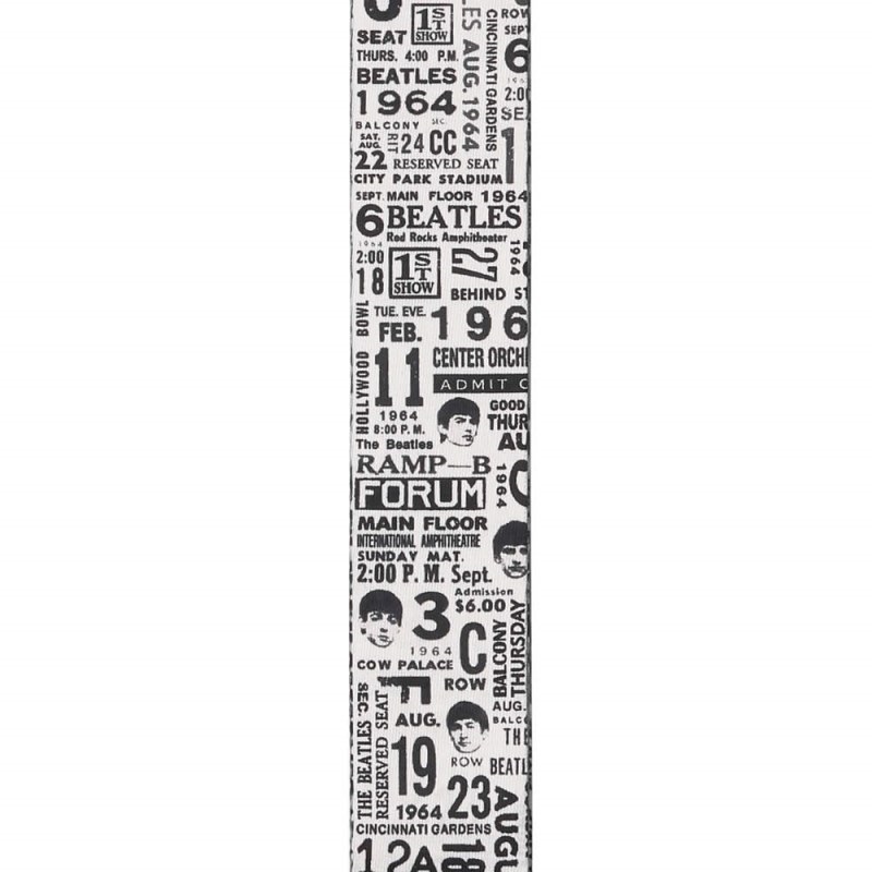 D’Addario Beatles Guitar Strap [1964 Tour Ticket Stubs Black and White/50BTL13] 画像1