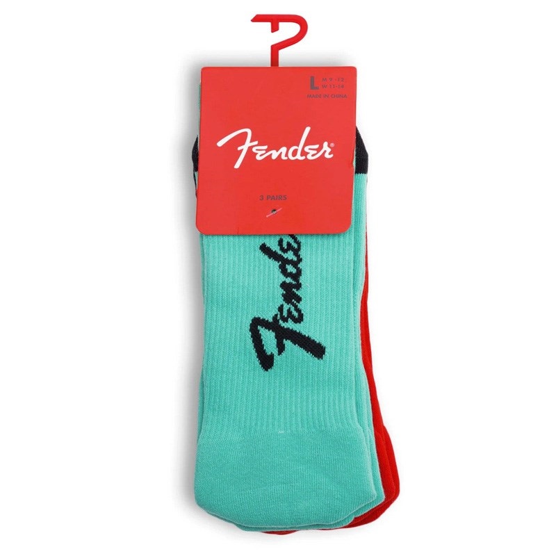 PERRI'S FGA371-096-L 3ペアセット FENDER EXPLODED LOGO CREW (SF GREEN/BT BLONDE/FENDER RE) (LARGE) 画像2