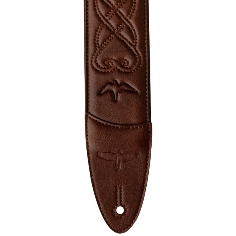 P.R.S. PRS 2.4inch Padded Guitar Strap w/RAS Custom Leather (Faux) Birds (Sanguine) 画像1