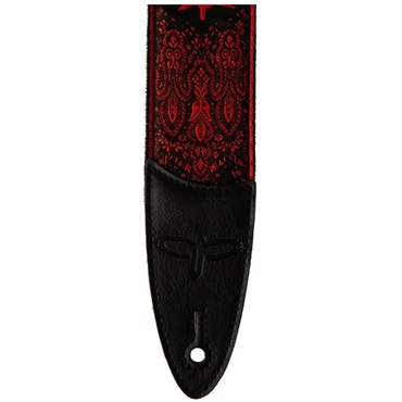 P.R.S. PRS 2inch Guitar Strap Custom Jacquard Birds Fleur (Red) 画像1