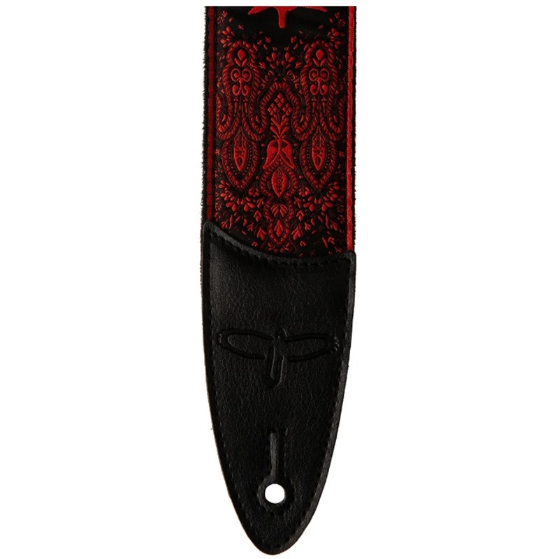 P.R.S. PRS 2inch Guitar Strap Custom Jacquard Birds Fleur (Red) 画像1