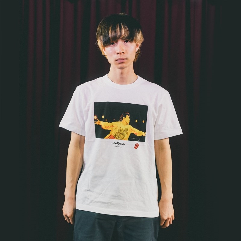 Ikebe Original Mick Photo by Mikio Ariga Tokyo Japan 1990 S/S Tee White-L 画像1