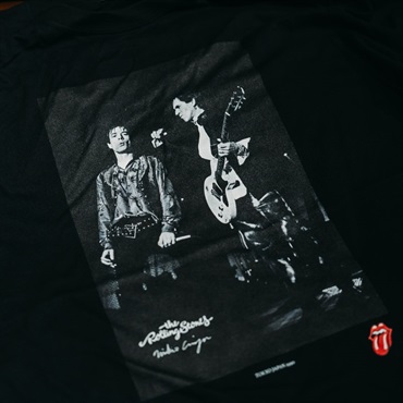 Ikebe Original Mick & Keith Photo by Mikio Ariga Tokyo Japan 1990 S/S Tee Black-S 画像4