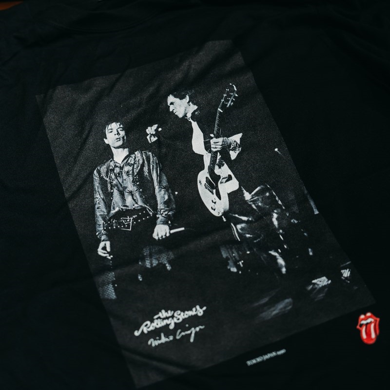 Ikebe Original Mick & Keith Photo by Mikio Ariga Tokyo Japan 1990 S/S Tee Black-M 画像4