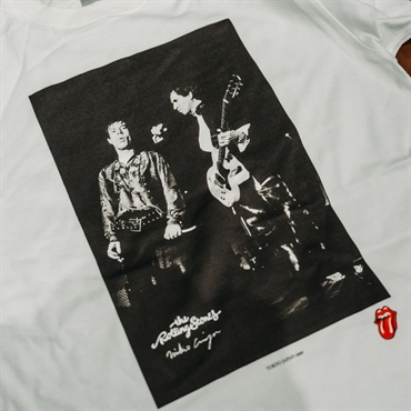 Ikebe Original Mick & Keith Photo by Mikio Ariga Tokyo Japan 1990 S/S Tee White-L 画像4