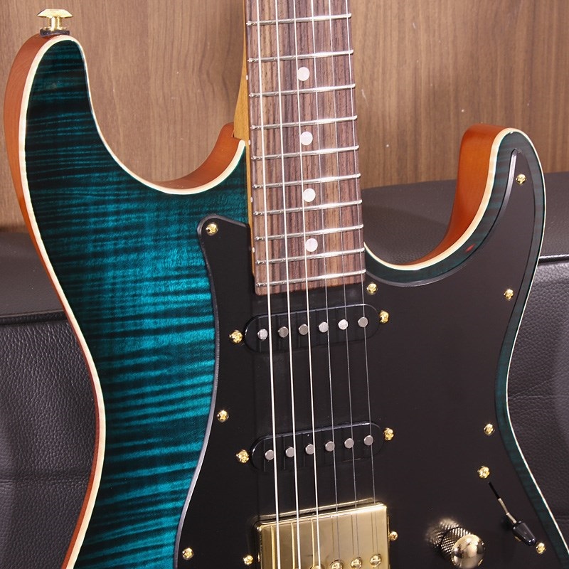 Suhr Guitars Standard Flame Maple Top Trans Teal Burst SN. 83124 画像5