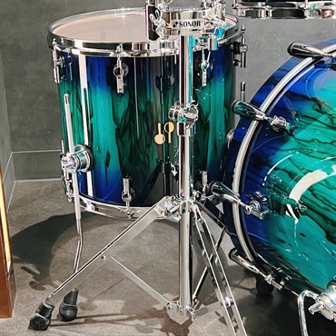 SONOR SQ2 System Beech Vintage 4pc Drum Kit - Green Lacquer over Blue Burst Finish with African Marble [BD22，TT10&12，FT16]【特注品】 画像4