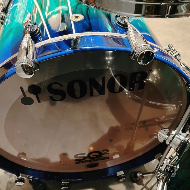 SONOR SQ2 System Beech Vintage 4pc Drum Kit - Green Lacquer over Blue Burst Finish with African Marble [BD22，TT10&12，FT16]【特注品】 画像6