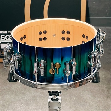 SONOR SQ2 System Snare Drum - Beech Vintage 14×6.5 - Green Lacquer over Blue Burst Finish with African Marble 【特注品】 画像3