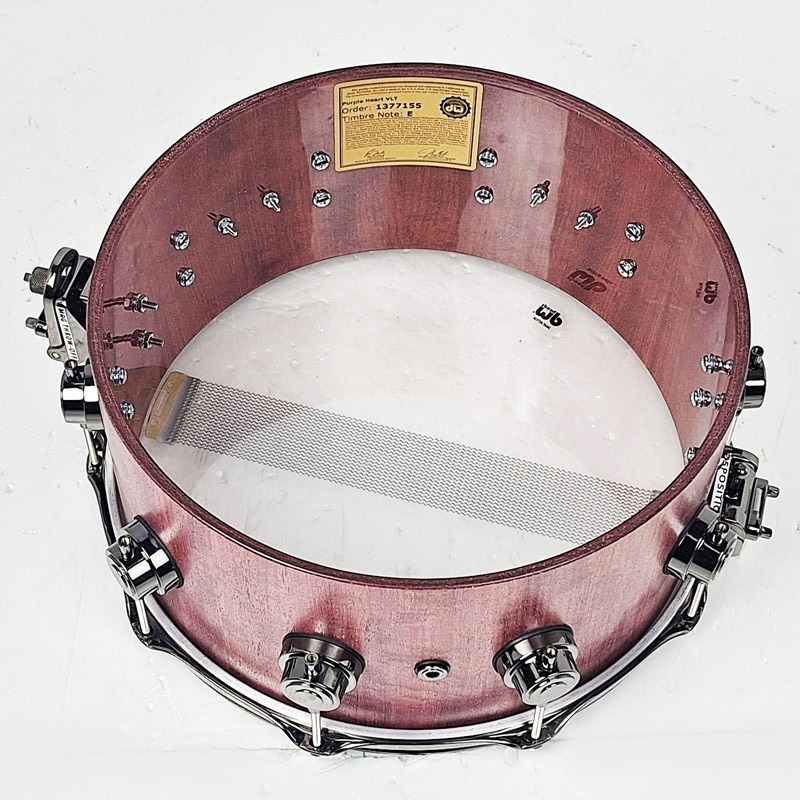 dw DRU26514SSN101[Collector's Pure Purpleheart Snare Drum VLT Shell 14×6.5 - Natural Satin Oil w/Black Nickel Hardware] 画像8