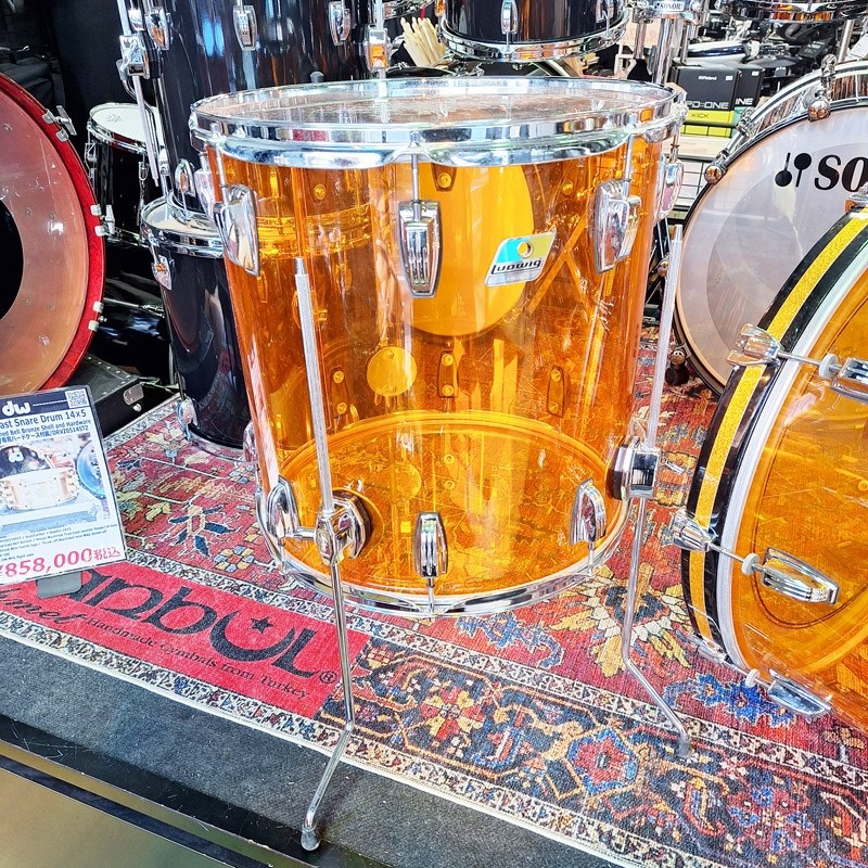 Ludwig 【USED】Amber Vistalite 3pc Drum Kit [22BD.16FT.12TT/ファイバーケース付属] 画像5