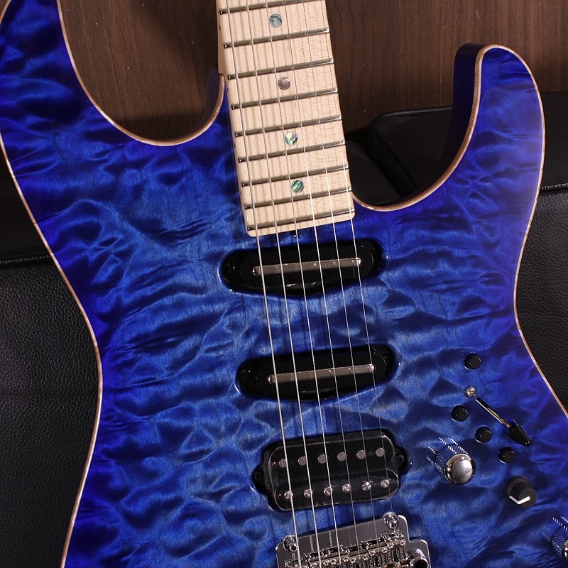 JAMES TYLER Studio Elite HD Quilt Maple Top Transparent Blue Burst Matching Color Head Stock SN. 25134 画像4