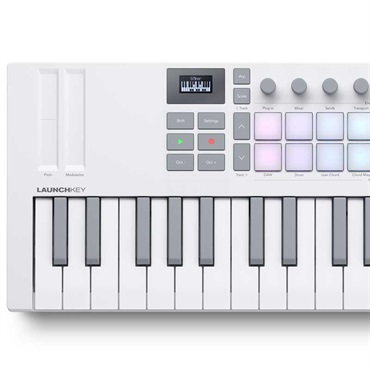 NOVATION Launchkey Mini 37 Mk4 White(ノベーション)(ラウンチキー)(37鍵盤ミニ・USB・MIDIコントローラー)【ソフトシンセNovation PLAY無償DL対応】【Steinberg Cubase LE 14付属！】 画像3
