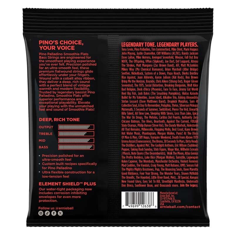 ERNIE BALL Pino Palladino Smoothie Flats Bass Strings/#2749 (Flat Wound / Medium 43-108) 画像1