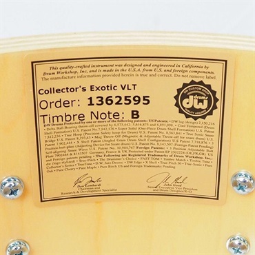 dw 【創業50周年大決算SALE】DRX66514SSC367 [Collector's Pure Maple Old Style VLT Shell 14×6.5 / Natural Hard Satin Over Koa] 【在庫処分特価品】 画像10