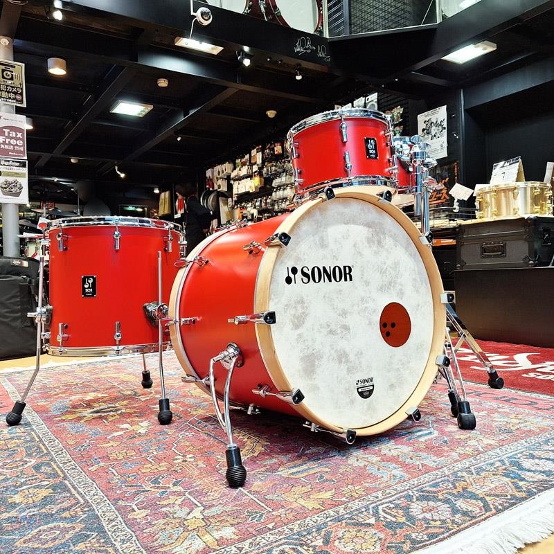 SONOR USED 中古 SQ1 Series 4pc Drum kit [BD22，FT16，TT12＆10/Hot Rod Red][ドラムケース付属] 画像1