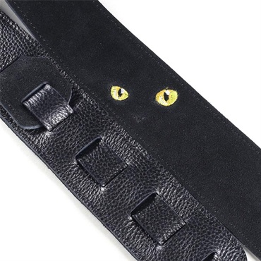 Grande uomo ねこ刺繍レザーストラップ [Black/Black] 画像1