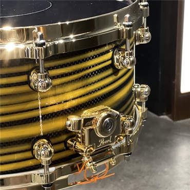 Pearl Masterworks Snare Drum 14x6.5 -Gold Swirl on Black Carbon【イケベ楽器店創業50周年記念モデル】 画像1