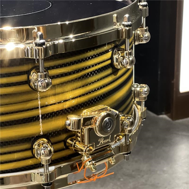 Pearl Masterworks Snare Drum 14x6.5 -Gold Swirl on Black Carbon【イケベ楽器店創業50周年記念モデル】 画像1