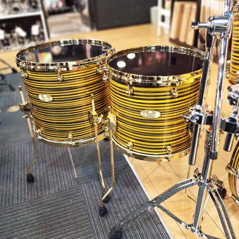 Pearl Masterworks 6pc Drum Kit -Gold Swirl on Black Carbon【イケベ楽器店創業50周年記念モデル】 画像5
