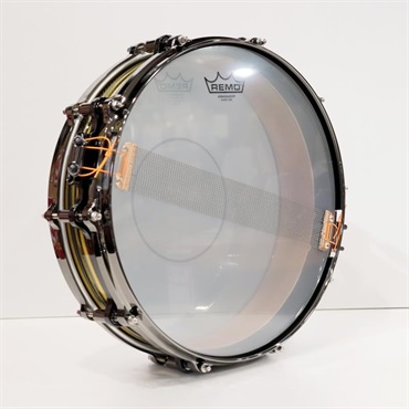 Pearl Masterworks Snare Drum 14x3.5 Free Floating - Gold Swirl on Black Carbon【イケベ楽器店創業50周年記念モデル】 画像5