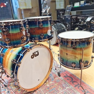 dw 【受注生産品/納期約6か月、ご注文受付中！】Collector's SonicPly 4pc Drum Kit [BD22，FT16，TT12&10 / Natural to Quick Royal Blue Burst over Horizontal Padauk] 画像8