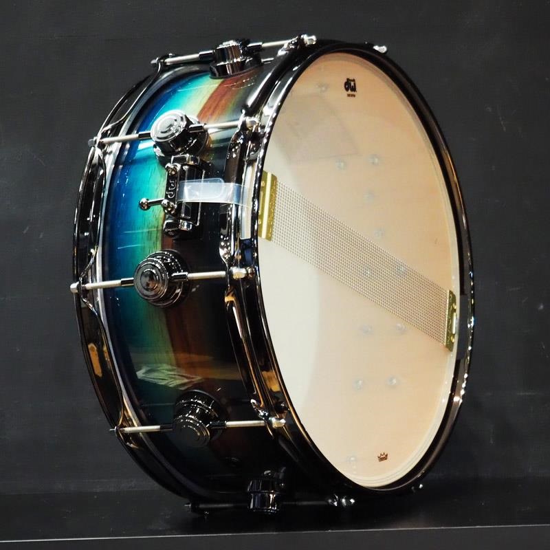dw 【受注生産品/納期約6か月、ご注文受付中！】Collector's SonicPly Snare Drum 14x5.5 [Natural to Quick Royal Blue Burst over Horizontal Padauk] 画像4