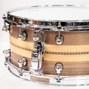 Pearl MCCW1465S/C #1008 [Music City Custom / Solid Walnut 14''×6.5'' - Quartersawn Sycamore Chevron with Ebony Borders] 画像2