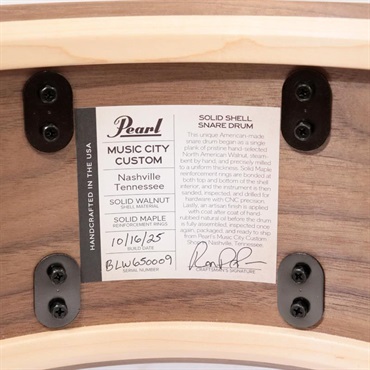 Pearl MCCW1465S/C #1008 [Music City Custom / Solid Walnut 14''×6.5'' - Quartersawn Sycamore Chevron with Ebony Borders] 画像9