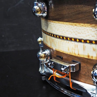 Pearl MCCW1465S/C #1008 Music City Custom -USA Solid Walnut Shell Snare Drums 14×6.5- [Quartersawn Sycamore Chevron with Ebony Borders] 画像7