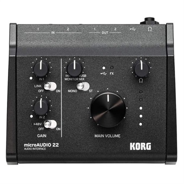 KORG 【夏先取り大特価セール】microAUDIO 22 AUDIO INTERFACE (オーディオインターフェイス)(コルグ)(24bit/192kHz)(Stereo Link機能) 画像2