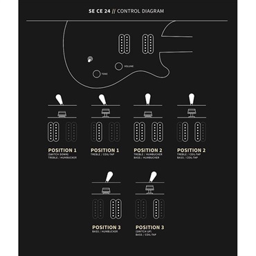 P.R.S. 【「THE IKEBE PRS VAULT」オープン記念キャンペーン】 Ikebe Exclusive SE CE 24 Quilt (Charcoal w/ White Doghair back) 【2026年生産品】 画像9