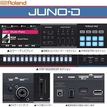 Roland JUNO-D6 (キャリングケースプレゼント) +ダンパーペダルセット(+DP-10) レインカバー付き※配送事項要ご確認 画像3