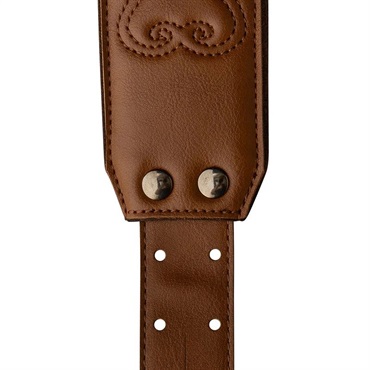 P.R.S. PRS 2.4 Padded Guitar Strap w/RAS， Custom Leather (Faux) Birds (Tan) 画像2
